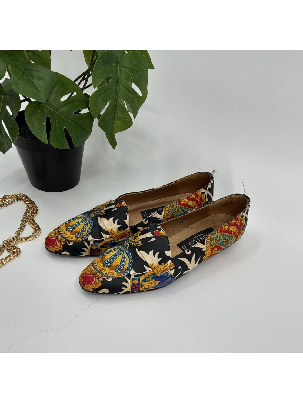 Kenneth Cole New York Loafers Baroque Print Women’s Size 7 Made In Spain